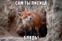 сам ты лисица блядь!