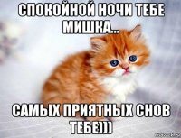 спокойной ночи тебе мишка... самых приятных снов тебе)))
