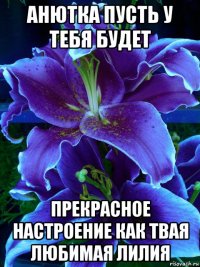 анютка пусть у тебя будет прекрасное настроение как твая любимая лилия