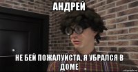 андрей не бей пожалуйста, я убрался в доме
