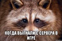  когда выгнали с сервера в игре
