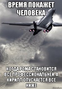 время покажет человека когда рома становится всё профессиональней, а кирилл опускается всё ниже