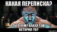 какая переписка? ты о чем? какая там история-то?