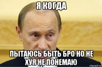 я когда пытаюсь быть бро но не хуя не понемаю