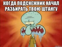 когда подснежник начал разбирать твою штангу 