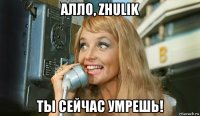 алло, zhulik ты сейчас умрешь!