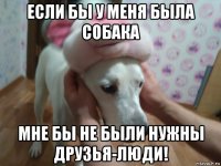 если бы у меня была собака мне бы не были нужны друзья-люди!