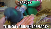 райсик ты кусать пальчик собрался?