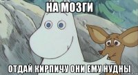 на мозги отдай кирпичу они ему нудны