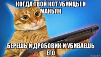 когда твой кот убийцы и маньяк берешь и дробовик и убиваешь его