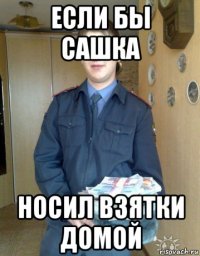 если бы сашка носил взятки домой