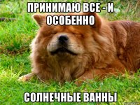 принимаю все - и особенно солнечные ванны