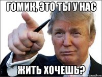 гомик, это ты у нас жить хочешь?