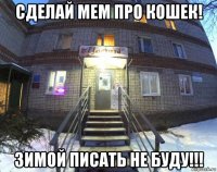 сделай мем про кошек! зимой писать не буду!!!