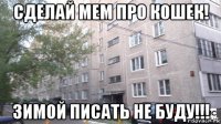 сделай мем про кошек! зимой писать не буду!!!