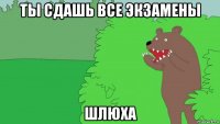 ты сдашь все экзамены шлюха