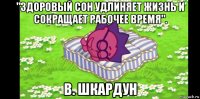"здоровый сон удлиняет жизнь и сокращает рабочее время". в. шкардун