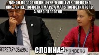 данон поглотил unilever, а unilever поглотил nike, а nike поглотил mars, а mars поглотил ford, а ford поглотил ... сложна?
