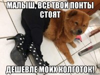 малыш, все твои понты стоят дешевле моих колготок!