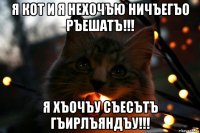я кот и я нехочъю ничъегъо ръешатъ!!! я хъочъу съесътъ гъирлъяндъу!!!