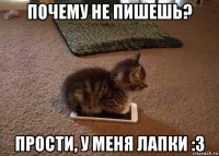 почему не пишешь? прости, у меня лапки :3