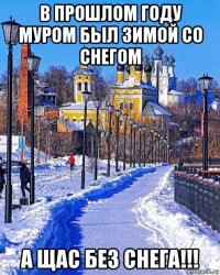 в прошлом году муром был зимой со снегом а щас без снега!!!
