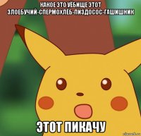 какое это уёбище этот злоебучий-спермохлёб-пиздосос-гашишник этот пикачу