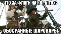 что за флаги на корытах? обосранные шаровары
