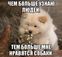 чем больше узнаю людей, тем больше мне нравятся собаки.