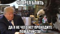 чё орёл блять да я не чего нет проходите пожалуйста!