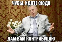 чубы, идите сюда дам вам контрибуцию