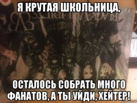 я крутая школьница, осталось собрать много фанатов, а ты уйди, хейтер!
