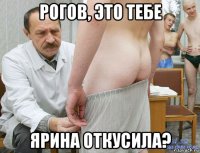 рогов, это тебе ярина откусила?