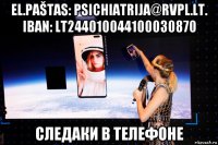 el.paštas: psichiatrija@rvpl.lt. iban: lt244010044100030870 следаки в телефоне