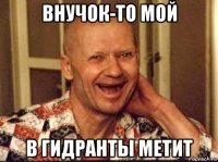 внучок-то мой в гидранты метит