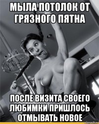 мыла потолок от грязного пятна после визита своего любимки пришлось отмывать новое