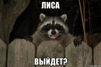 лиса выйдет?