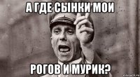 а где сынки мои рогов и мурик?