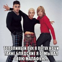  тополиный пух я петух ночи такие блядские я отмывал твою малафью...
