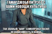 гамарджоба питрэго с вами новощи культуры так званый "шнр" самопроизгласил независимость и война