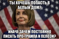 ты хочешь попасть в белый дом? иначе зачем постоянно писать про трампа и пелози?