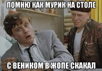 помню как мурик на столе с веником в жопе скакал
