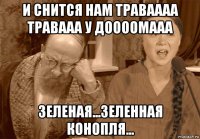 и снится нам траваааа травааа у доооомааа зеленая...зеленная конопля...