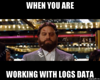 when you are working with logs data
