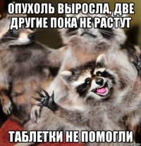 опухоль выросла, две другие пока не растут таблетки не помогли