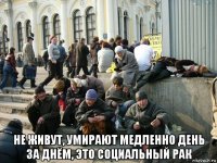  не живут, умирают медленно день за днём, это социальный рак