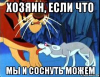 хозяин, если что мы и соснуть можем