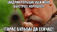 (андрий польша) убей меня быстрее!, хорошо?! (тарас бульба) да сейчас!