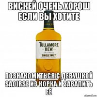 вискей очень хорош если вы хотите познакомиться с девушкой saoirse из корка и завалить её