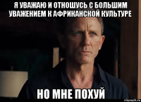 я уважаю и отношусь с большим уважением к африканской культуре но мне похуй
